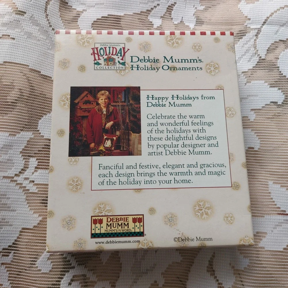 Debbie Mumm Holiday Collection Angel Ornaments Set of 4 Folk Art Christmas Resin